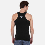 Men Black Solid Racer Back Innerwear Vest