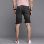 Men Black Slim Fit Distressed Denim Shorts