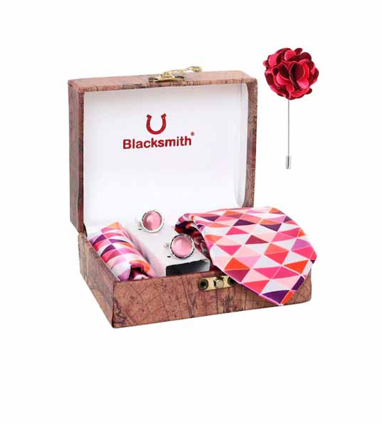 Men Pink Printed Accessory Gift Set