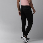 Men Black Textured Gym Track Pants