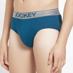 Men Blue Solid Super Combed Cotton Basic Briefs