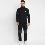 Men Navy Blue & Grey Track Suit