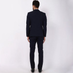 Men Blue Solid Single-Breasted Suits