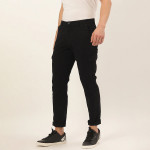 Men Black Slim Fit Cargos Trousers